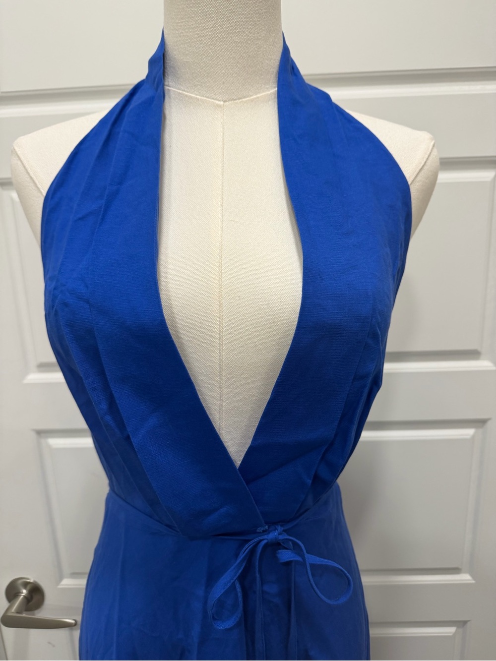 Zara Blue Halter Maxi Dress with Tie Waist - Picture 6 of 11